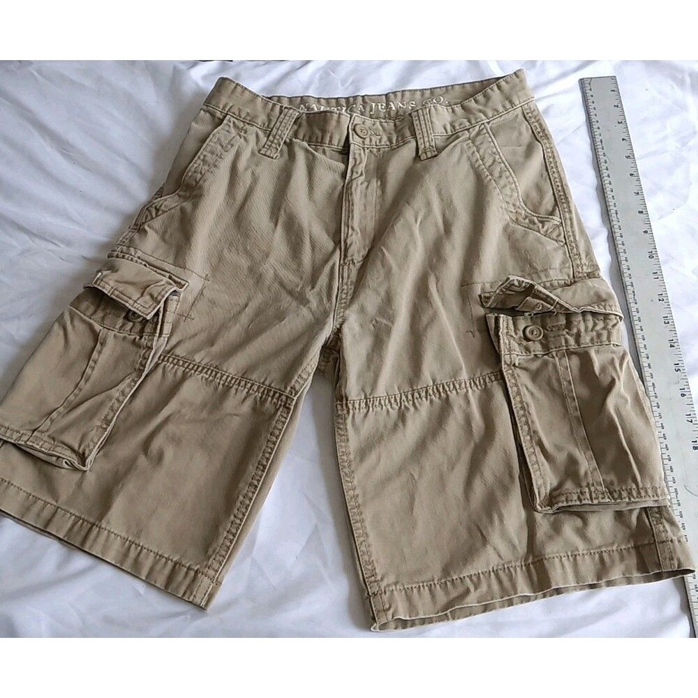 VTG Nautica Cargo Shorts Mens 32W Brown Baggy Military Paratrooper Y2K